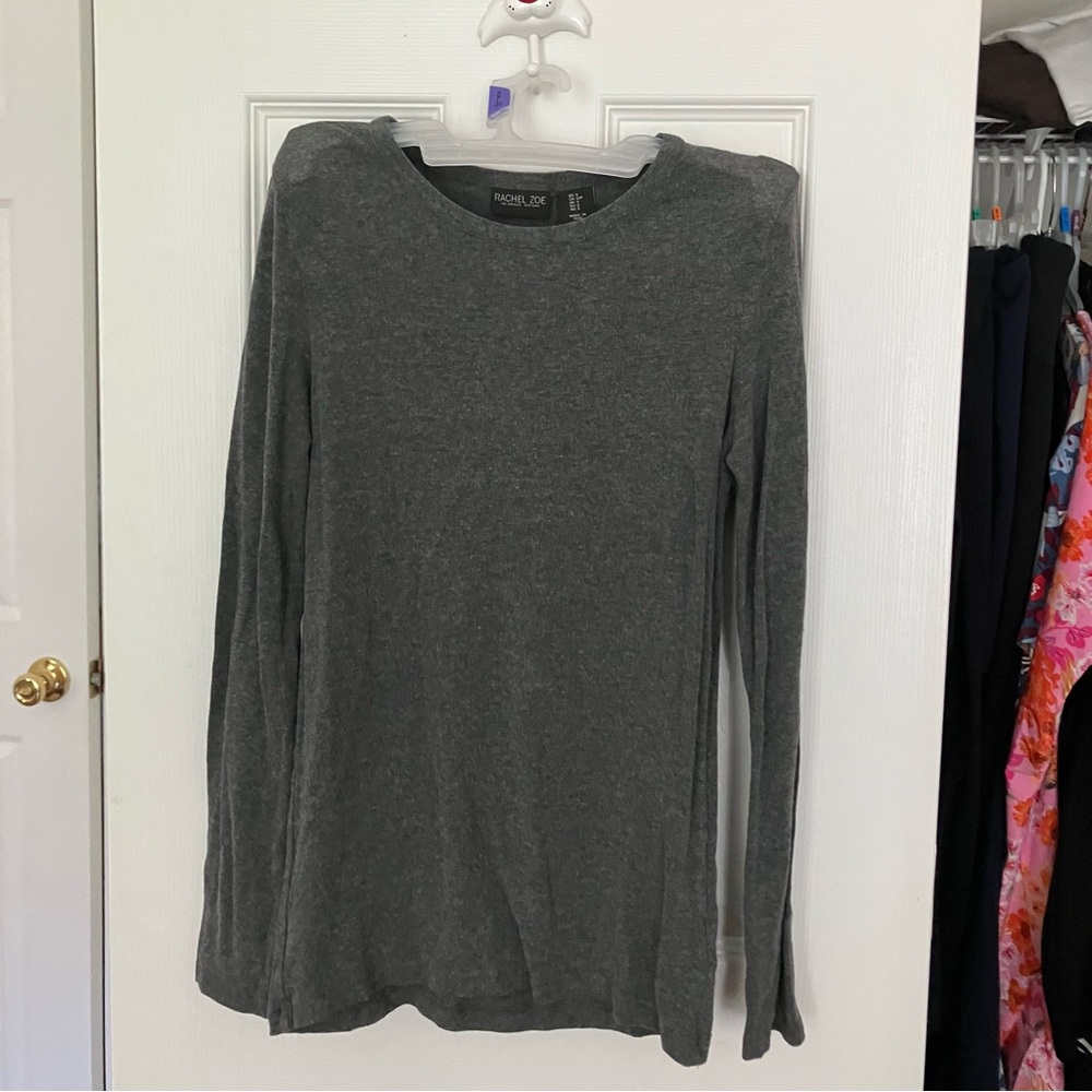 Rachel Zoe Charcoal Gray Long Sleeve Shirt